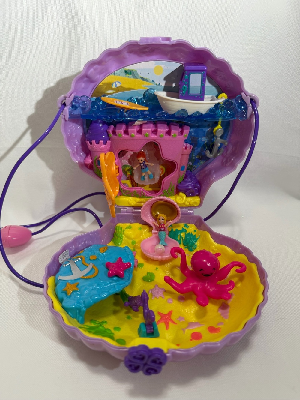 Purple Mermaid Shell Playset with Pink & Yellow Accents - Kids Action Playset